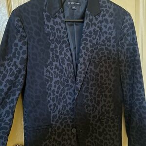 INC International Concepts Men's Black Leopard Blazer